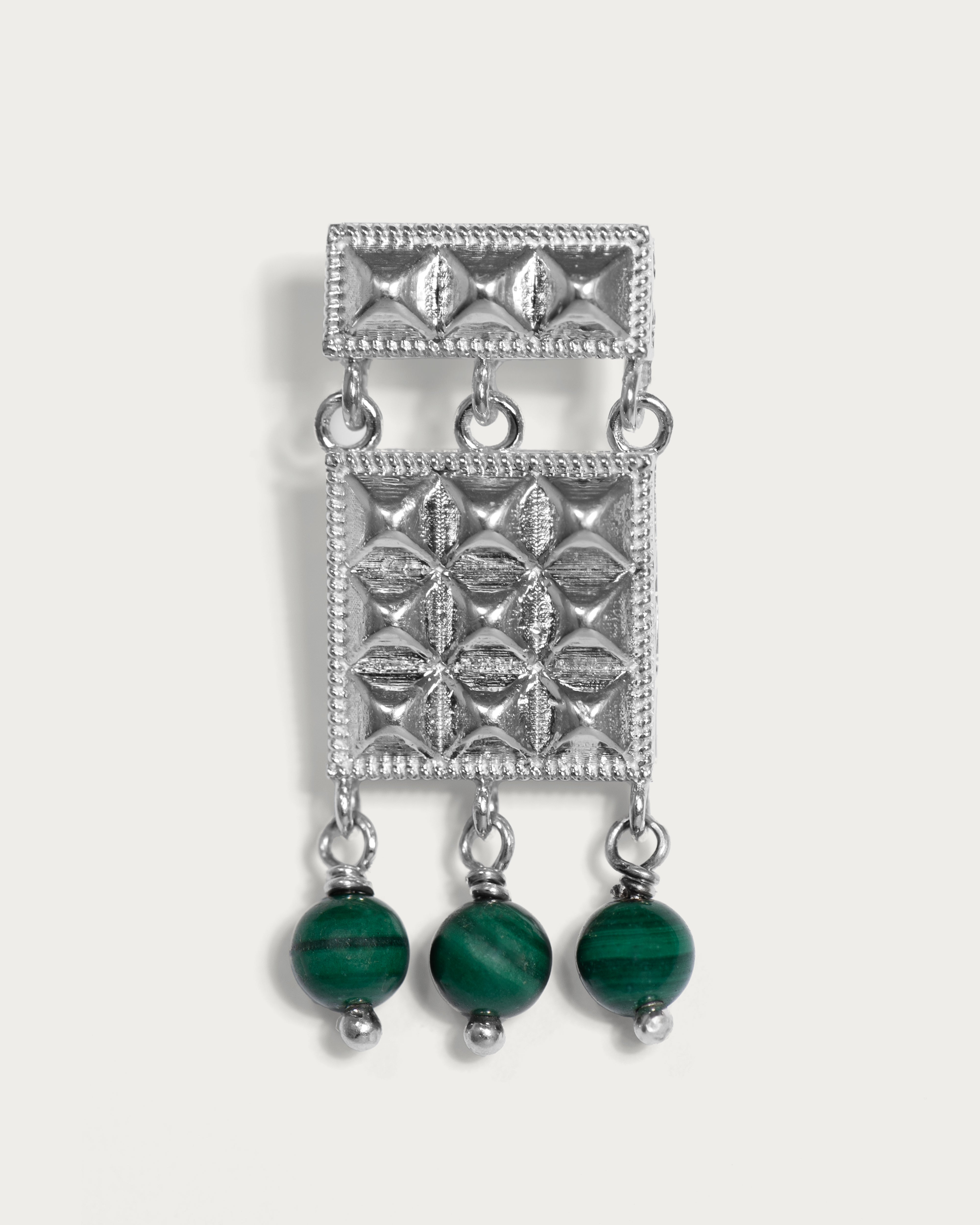 Square Malachite Earrings