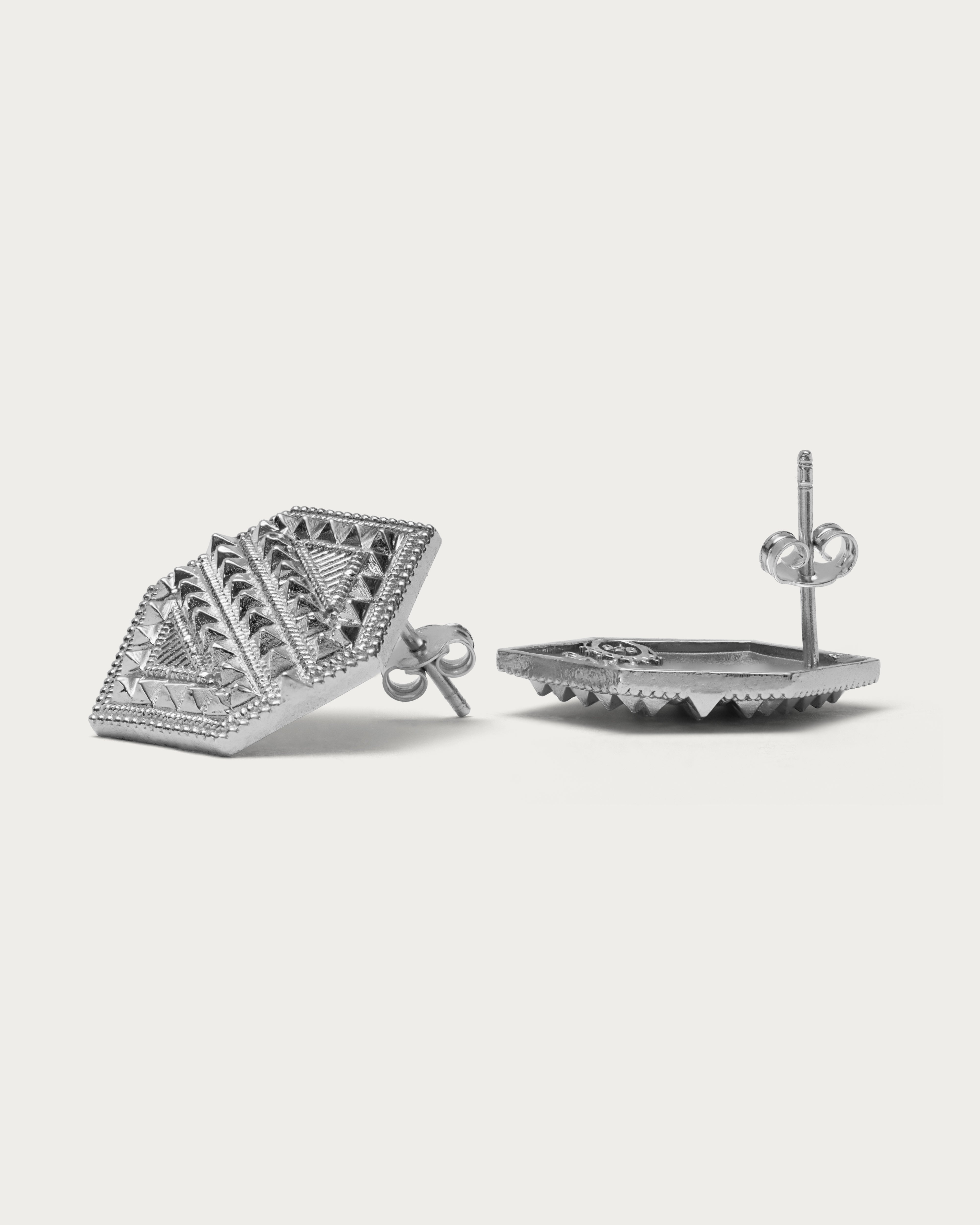 Pearl Hexagon Earrings