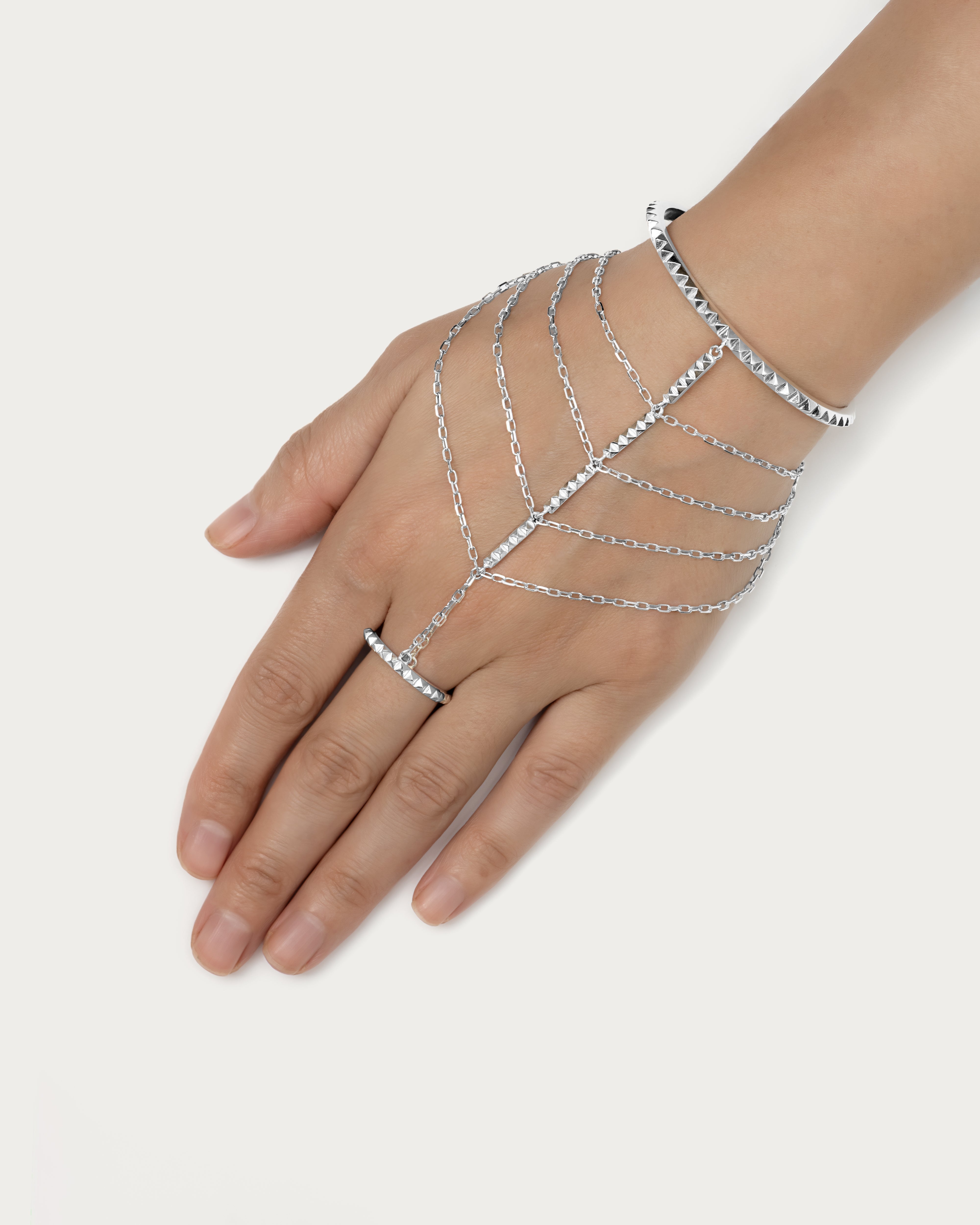 Triangles Hand Chain Ring