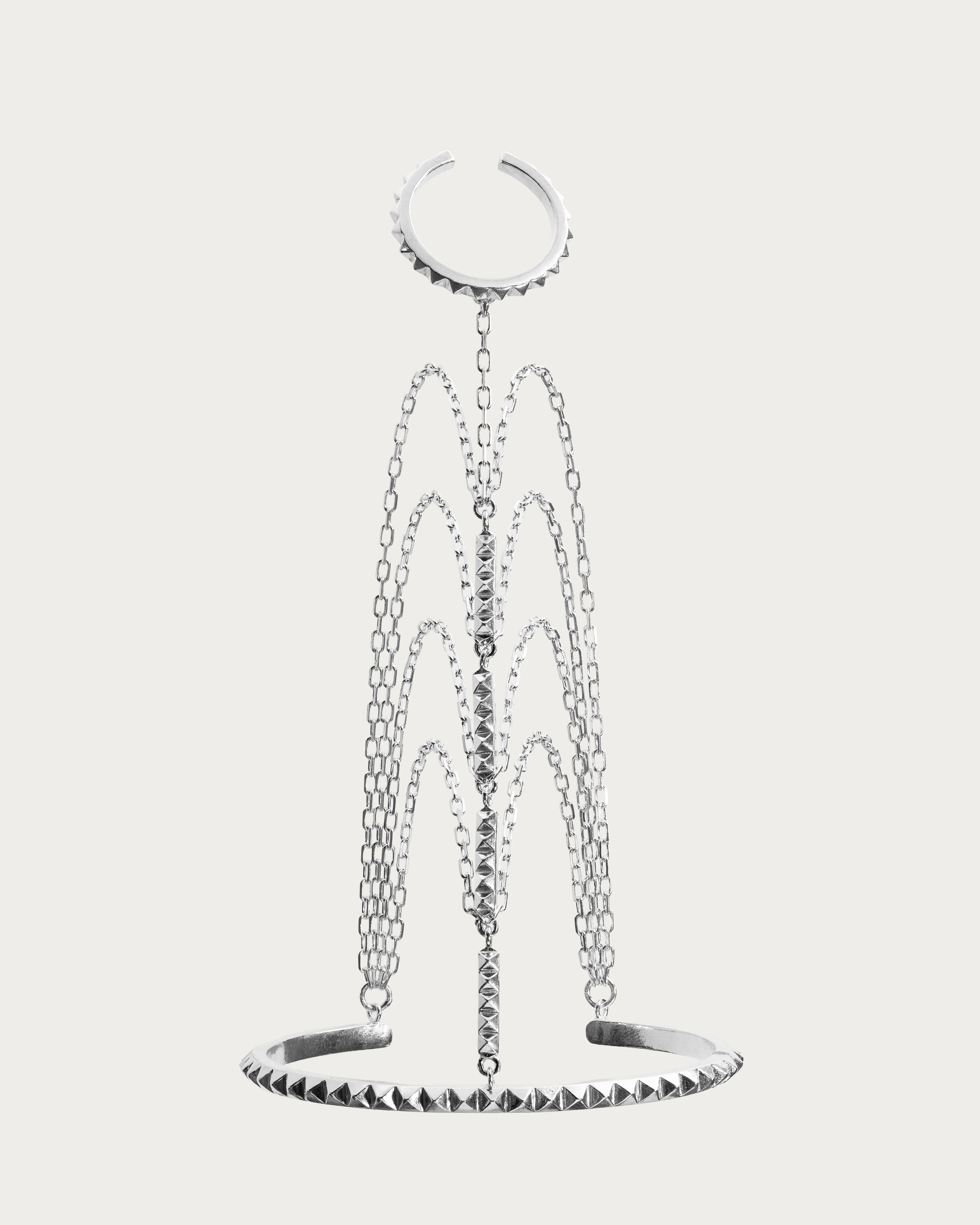 Triangles Hand Chain Ring